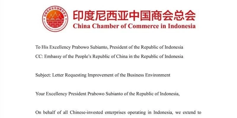 Investor Mulai Gelisah, China Kirim Surat ke Prabowo investasi China