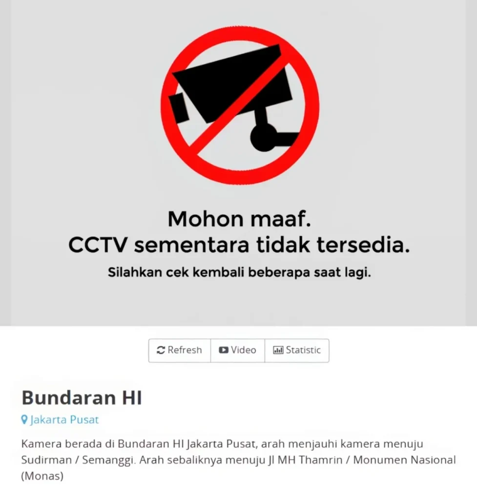 Bersamaan dengan Demo Mahasiswa, CCTV Bundaran HI Mendadak Tak Bisa Diakses CCTV Bundaran HI